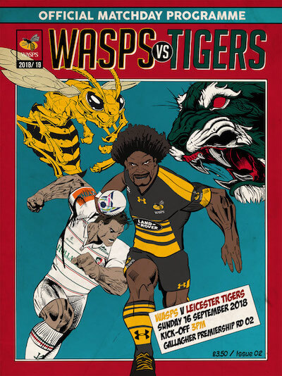 Illustrated Rugby Matchday Programme cover